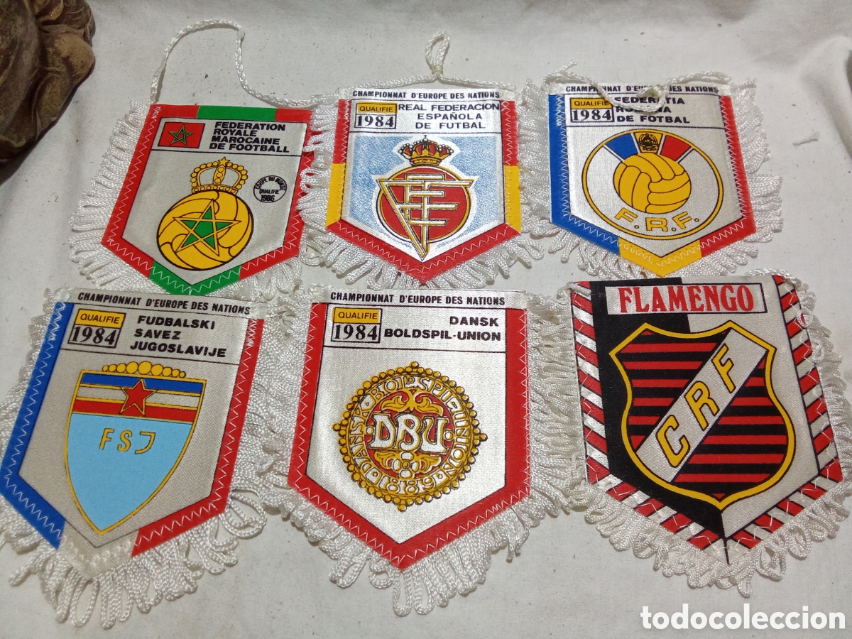Colecionismo desportivo: LOTE 6 DE 6 BANDERINES DE F&Uacute;TBOL