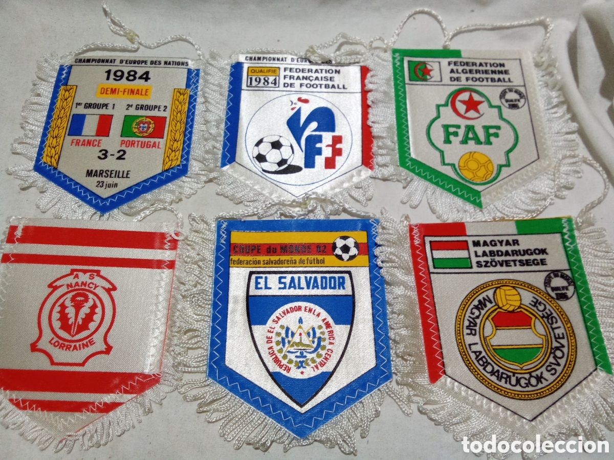 Colecionismo desportivo: LOTE 7 DE 6 BANDERINES DE F&Uacute;TBOL