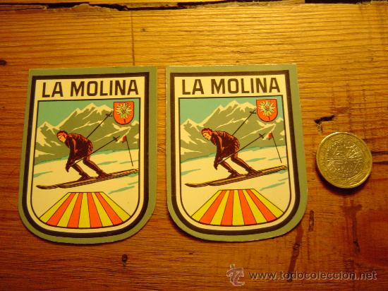 Coleccionismo deportivo: 2 PEGATINAS DE LA MOLINA-CERDA&Ntilde;A - Foto 1