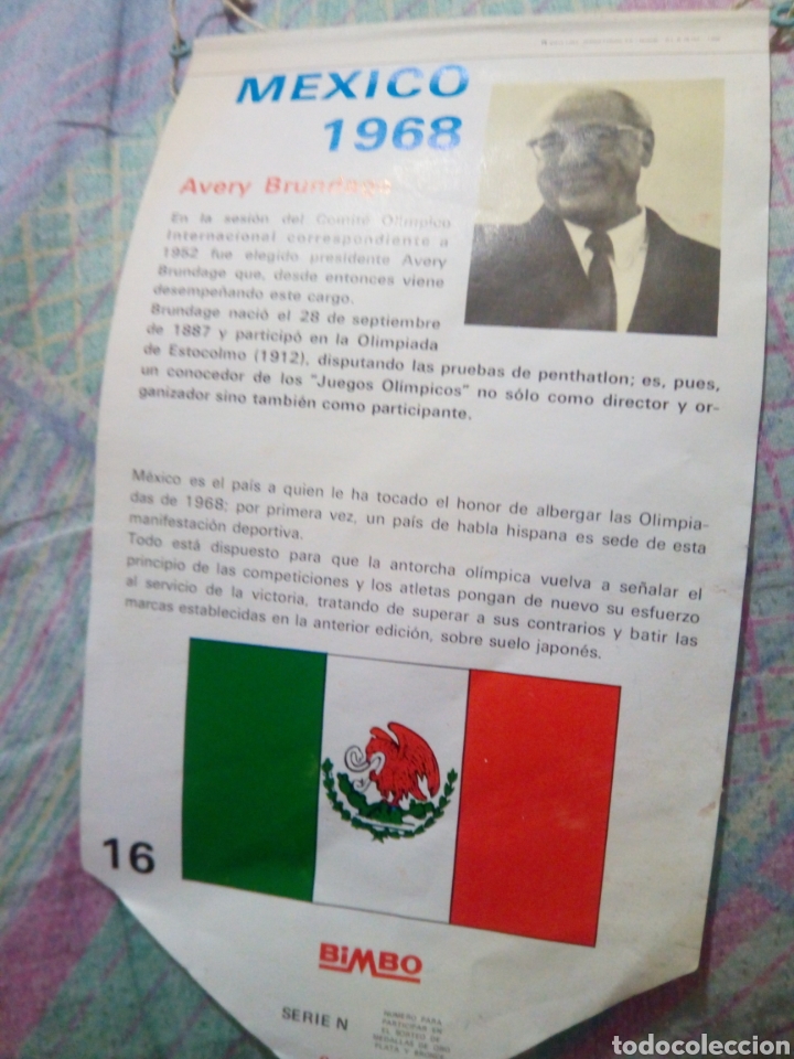 Coleccionismo deportivo: Banderin mexico 1968 bimbo - Foto 2