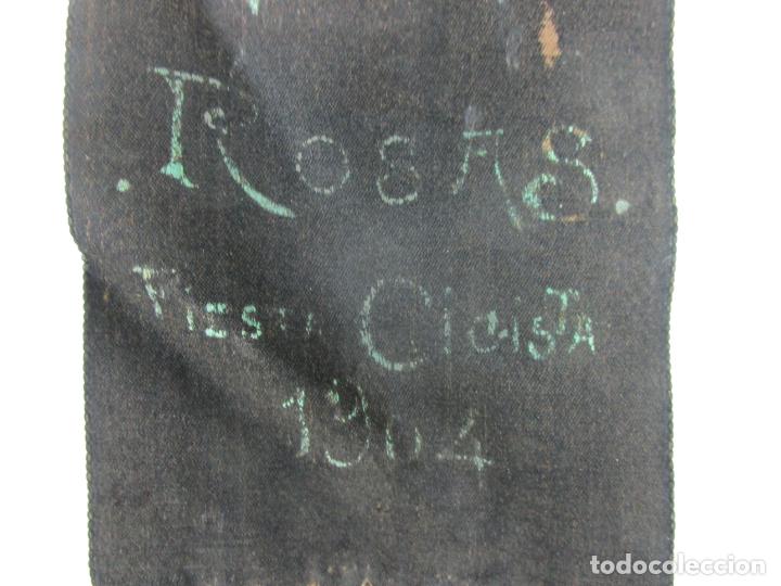 Coleccionismo deportivo: Curioso Estandarte, Banderín - Fiesta Ciclista Rosas (Roses) - Tela Pintada a Mano - Año 1904 - Foto 4 - 198284396
