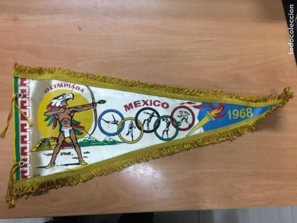 Coleccionismo deportivo: Banderin olimpiada mexico 1968 - Foto 1