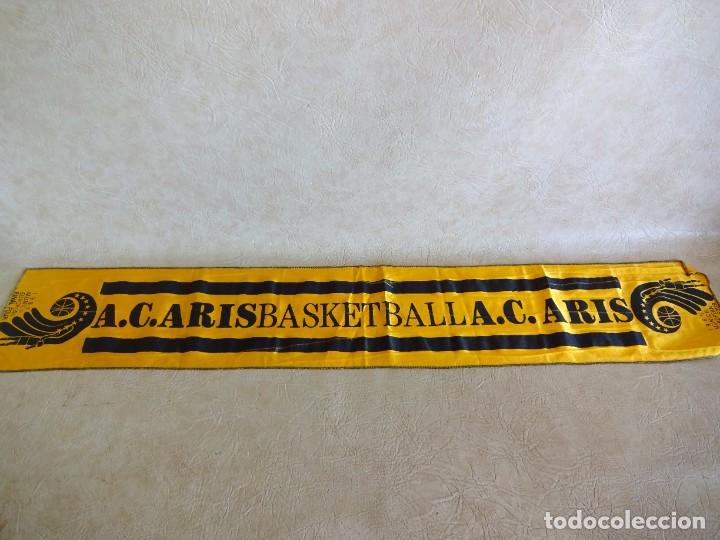 Coleccionismo deportivo: bandera tipo bufanda original final four 1989 munich A.C. Aris - Foto 1