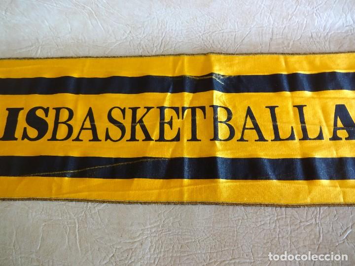Coleccionismo deportivo: bandera tipo bufanda original final four 1989 munich A.C. Aris - Foto 3