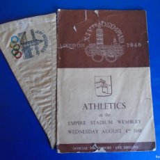 Coleccionismo deportivo: (F-230343)BANDERIN Y PROGRAMA OLIMPIADAS DE LONDRES 1948 OLIMPIC GAMES LONDON 1948. Lote 401289954
