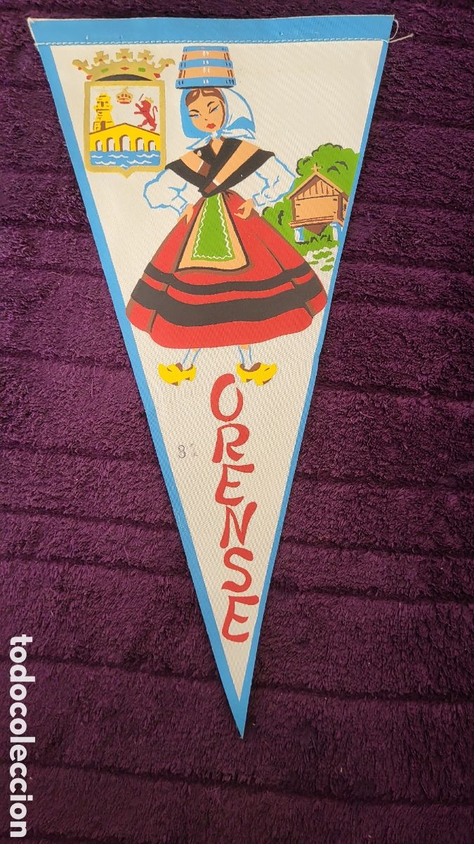 Coleccionismo deportivo: Banderina Orense - Foto 1