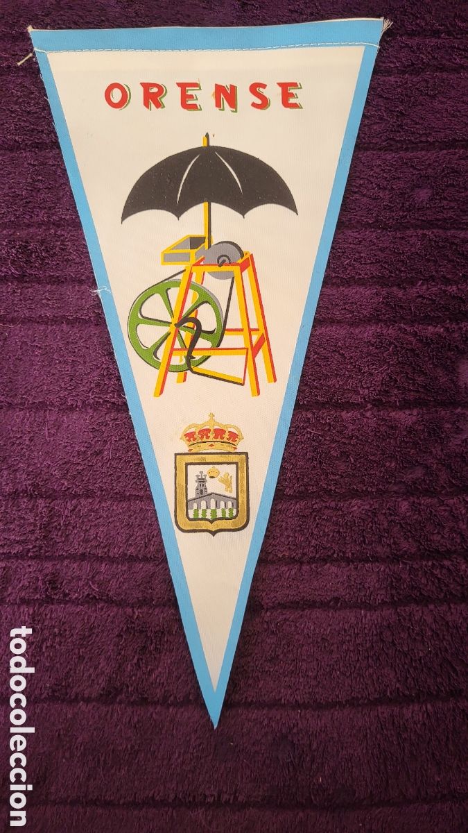 Coleccionismo deportivo: Banderina Orense - Foto 1