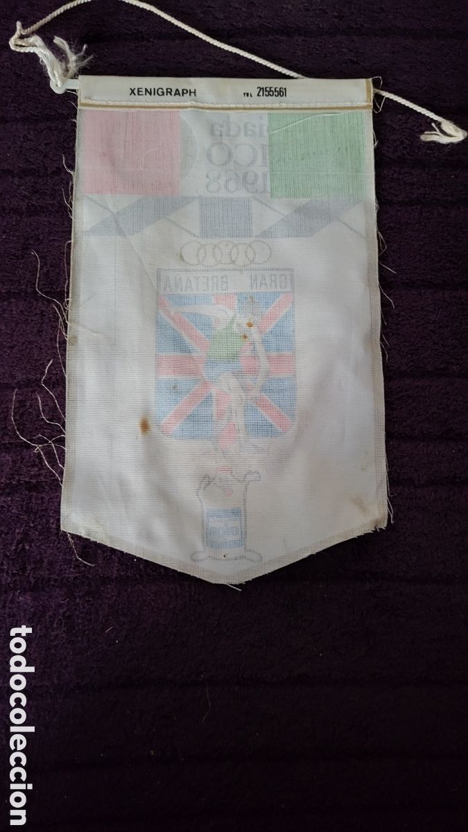 Coleccionismo deportivo: Bander&iacute;n Olimpiada M&eacute;xico 1968 - Foto 2