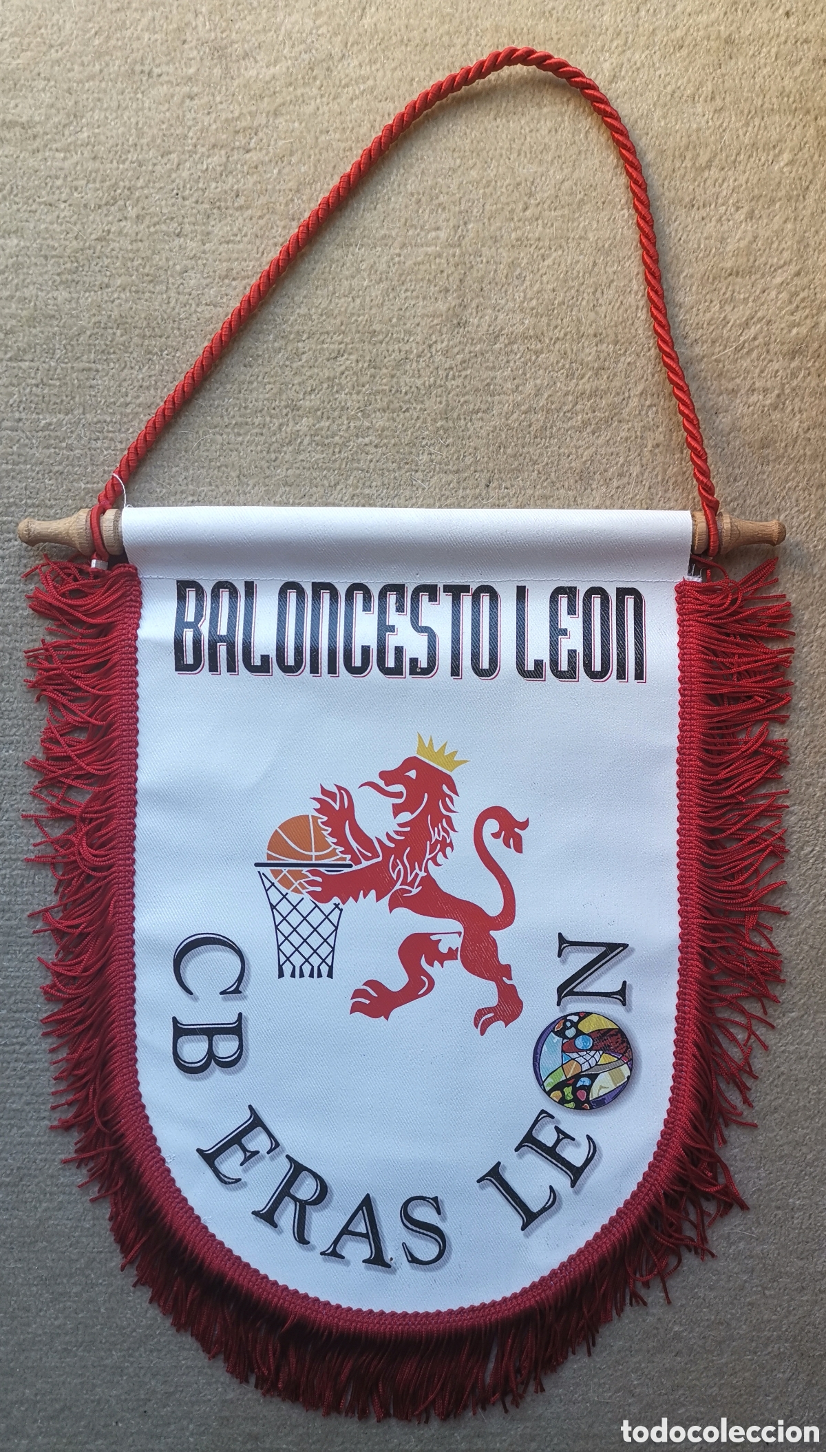 Coleccionismo deportivo: Banderin Baloncesto Le&oacute;n CB ERAS LE&Oacute;N - Foto 1