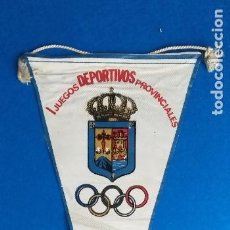 Coleccionismo deportivo: ANTIGUO BANDERIN LOGROÑO. I JUEGOS DEPORTIVOS PROVINCIALES. AÑO 1972. TELA.