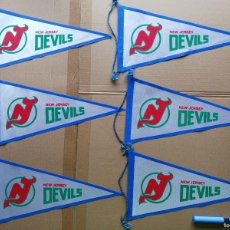 Coleccionismo deportivo: LOT X 6 BANDERIN NEW JERSEY DEVILS NHL USA NATIONAL HOCKEY LEAGUE GRANDE VERY OLD PENNANT WIMPEL