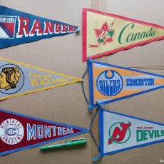 Coleccionismo deportivo: LOTE 11 BANDERIN DIFERENTS TEAMS USA NHL NATIONAL HOCKEY LEAGUE GRANDE VERY OLD PENNANT WIMPEL R