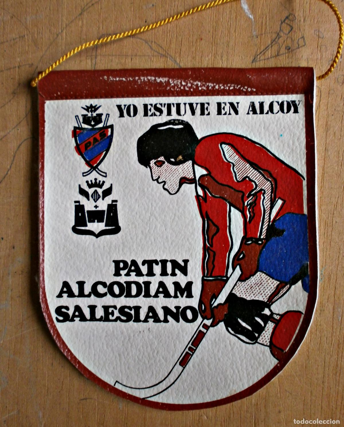 Coleccionismo deportivo: banderin hoquei ALCODIAM SALESIANO - Foto 1