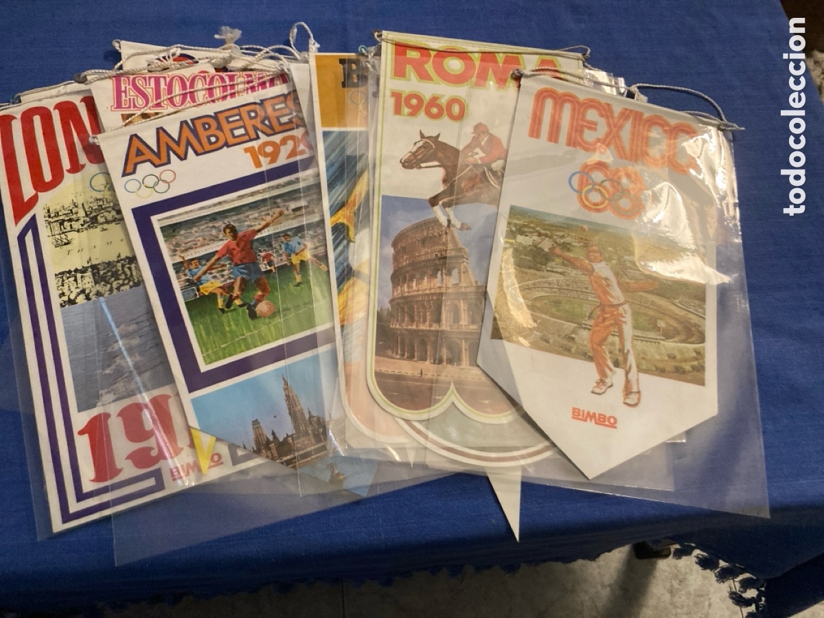 Coleccionismo deportivo: Colecci&oacute;n de banderines Olimpiadas de Bimbo - Foto 1