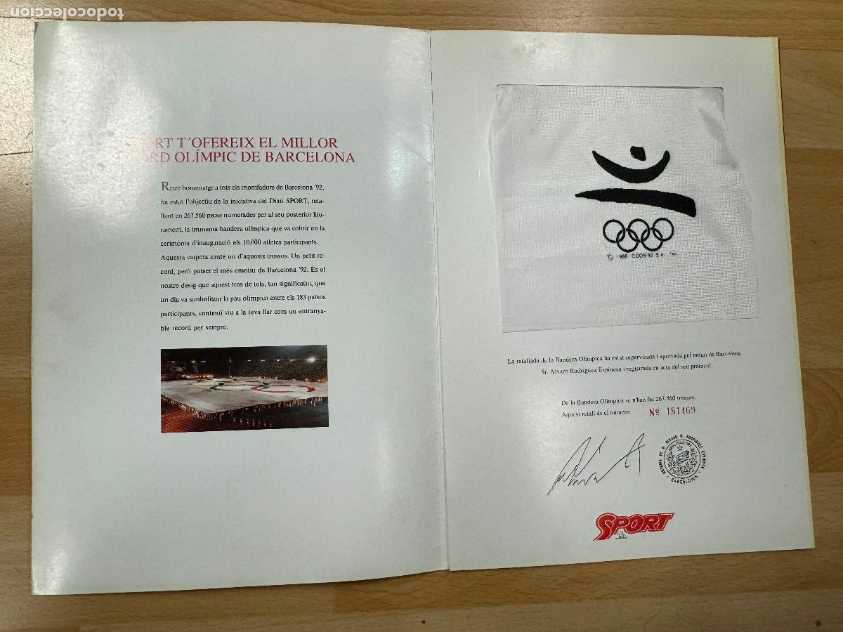 Coleccionismo deportivo: RECORD OLIMPIC - TROZO BANDERA OLIMPICA - Foto 3