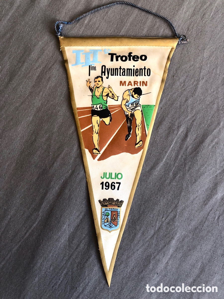 Coleccionismo deportivo: Bander&iacute;n antiguo atletismo - Foto 1