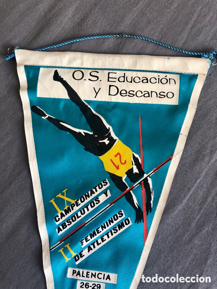 Coleccionismo deportivo: Bander&iacute;n antiguo atletismo - Foto 2