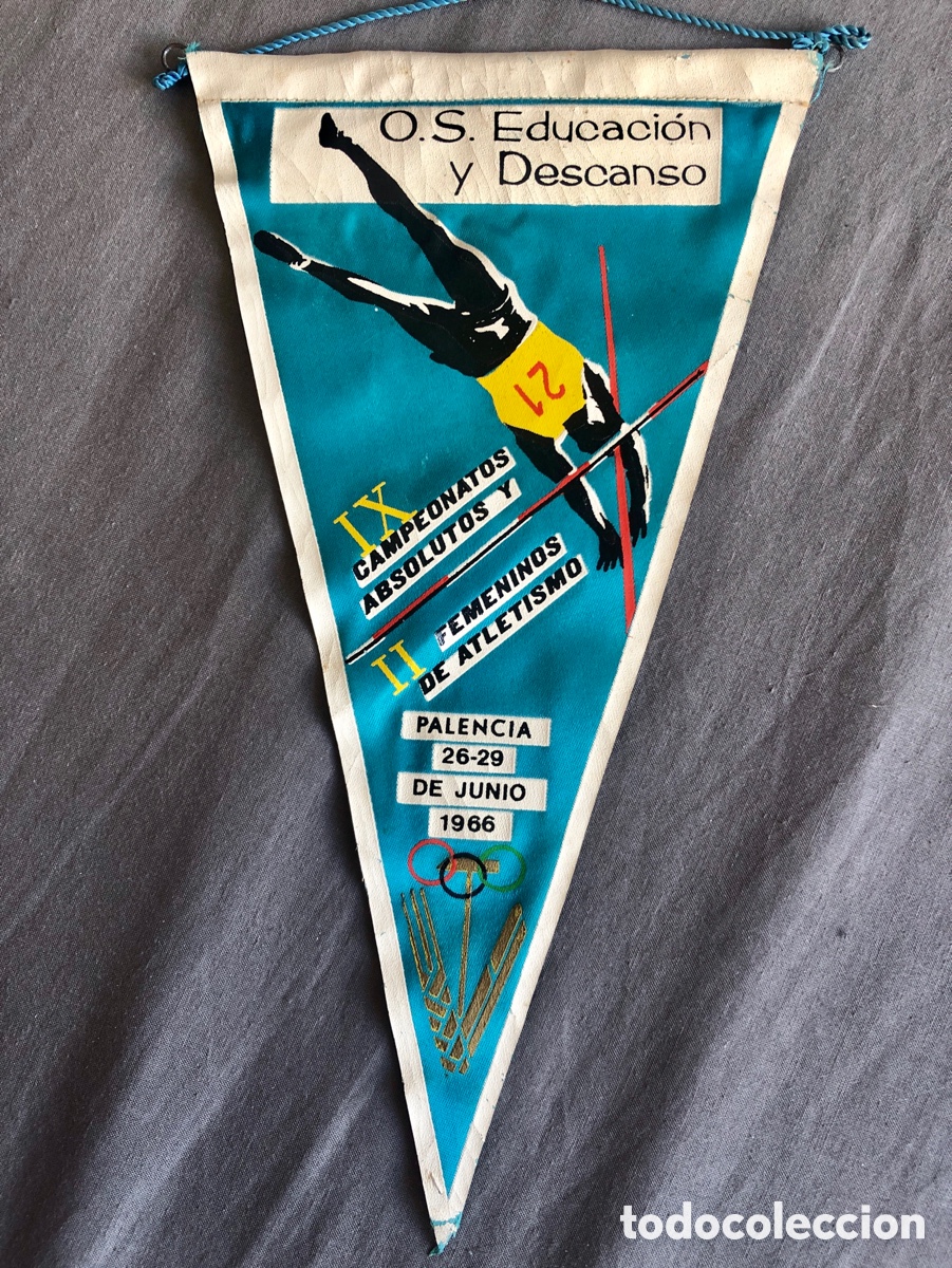 Coleccionismo deportivo: Bander&iacute;n antiguo atletismo - Foto 1