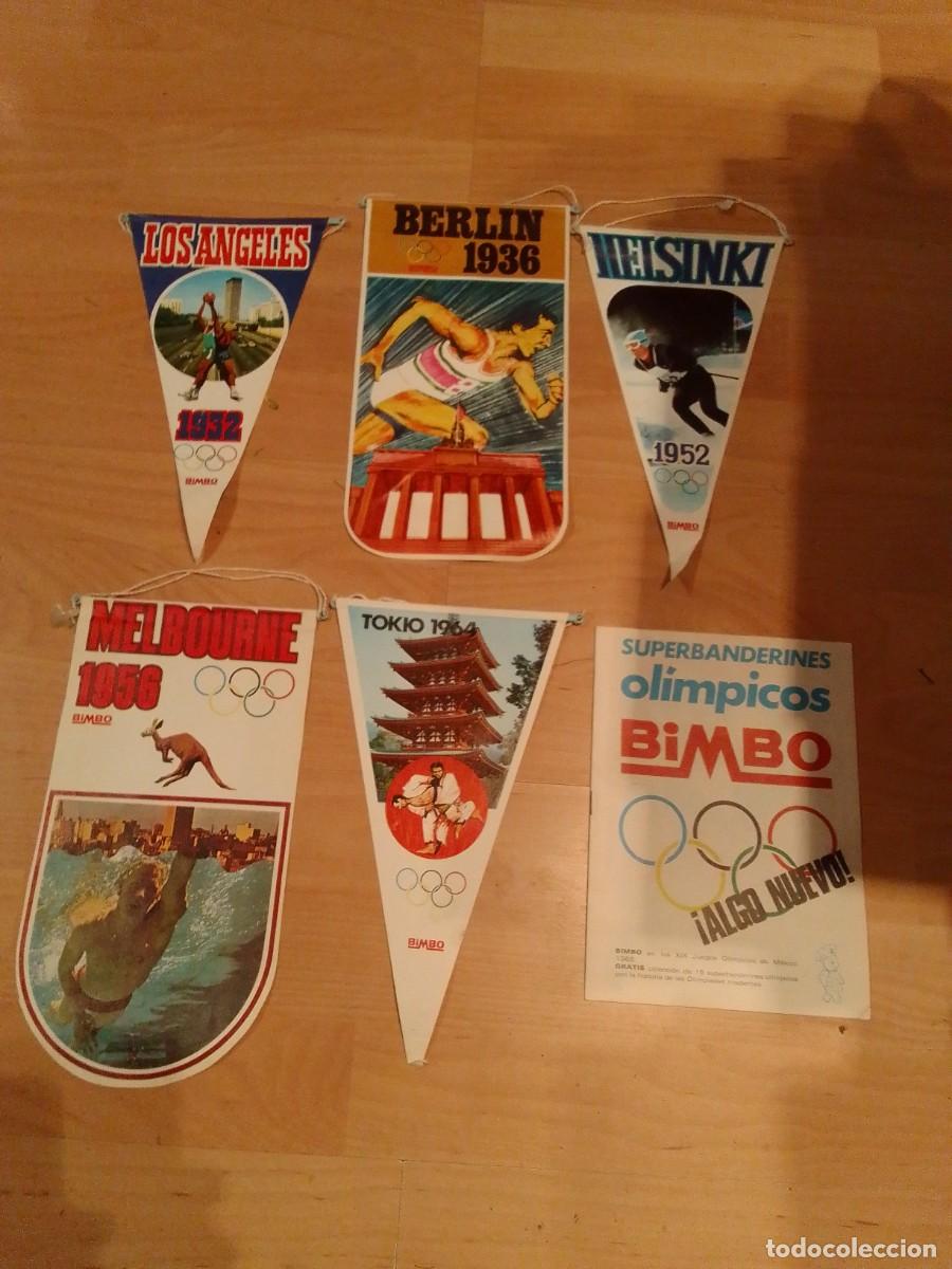 Coleccionismo deportivo: Lote de 5 superbanderines m&aacute;s programa de Bimbo 1968 - Foto 1