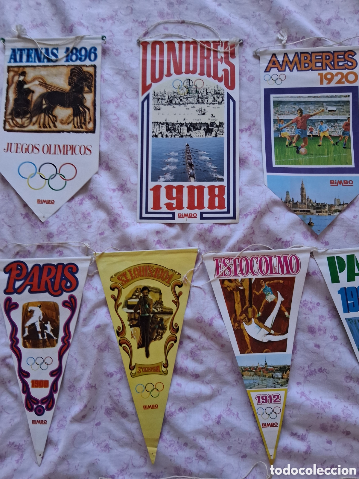 Coleccionismo deportivo: SUPERBANDERINES OL&Iacute;MPICOS BIMBO .COMPLETO - Foto 2
