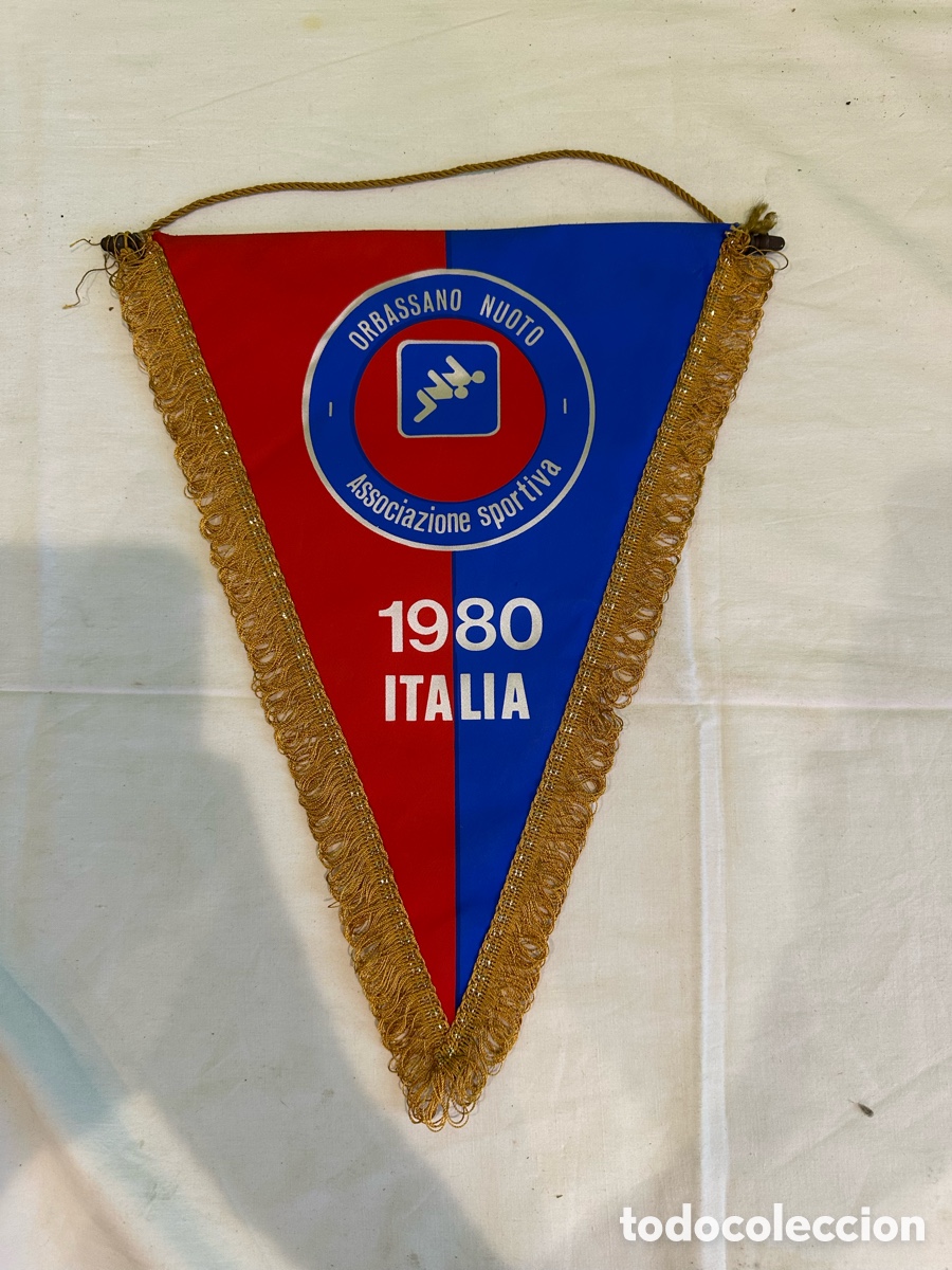 Coleccionismo deportivo: Bander&iacute;n Orbassano Nuoto 1980 Italia nataci&oacute;n vintage