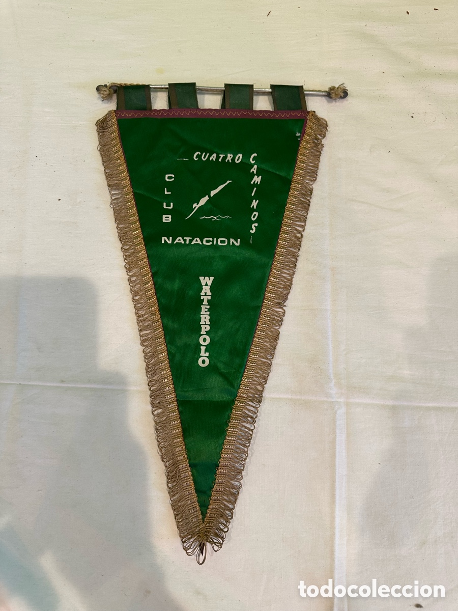 Coleccionismo deportivo: Bander&iacute;n Club Nataci&oacute;n Cuatro Caminos waterpolo vintage