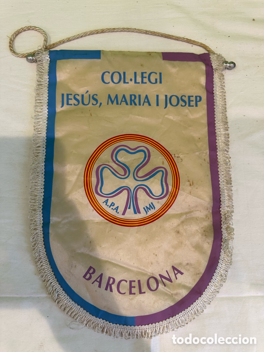 Coleccionismo deportivo: Bander&iacute;n antiguo colegio Jes&uacute;s Maria i Josep Barcelona A.P.A.