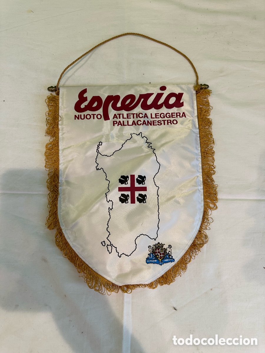 Coleccionismo deportivo: Bander&iacute;n antiguo Esperia deporte Italia Cerde&ntilde;a atletismo nataci&oacute;n baloncesto