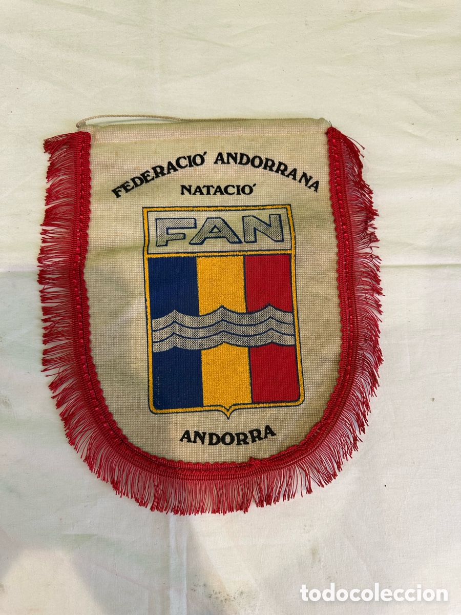 Coleccionismo deportivo: Bander&iacute;n antiguo Federaci&oacute;n Andorrana Nataci&oacute;n FAN Andorra