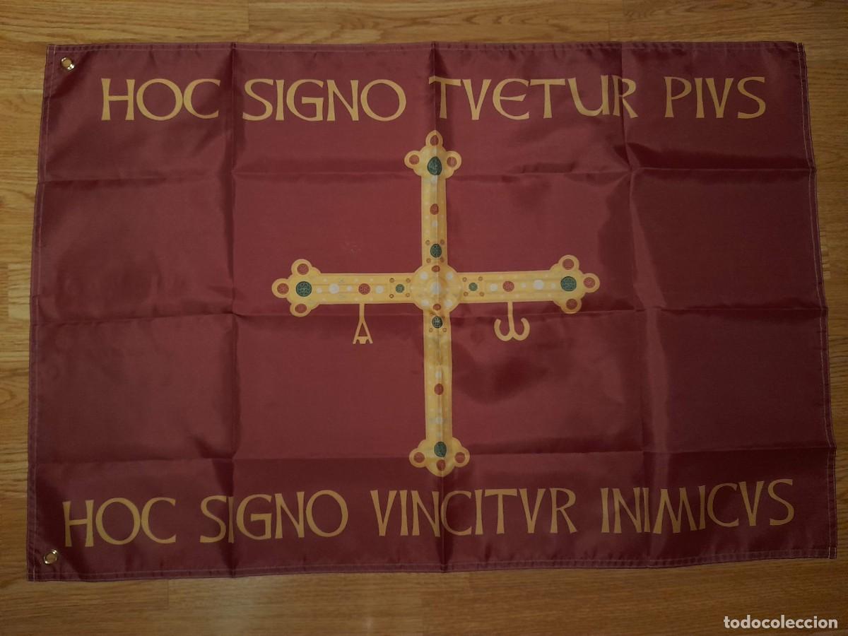 Coleccionismo deportivo: Bandera Reino de Asturias Bandera Hoc Signo