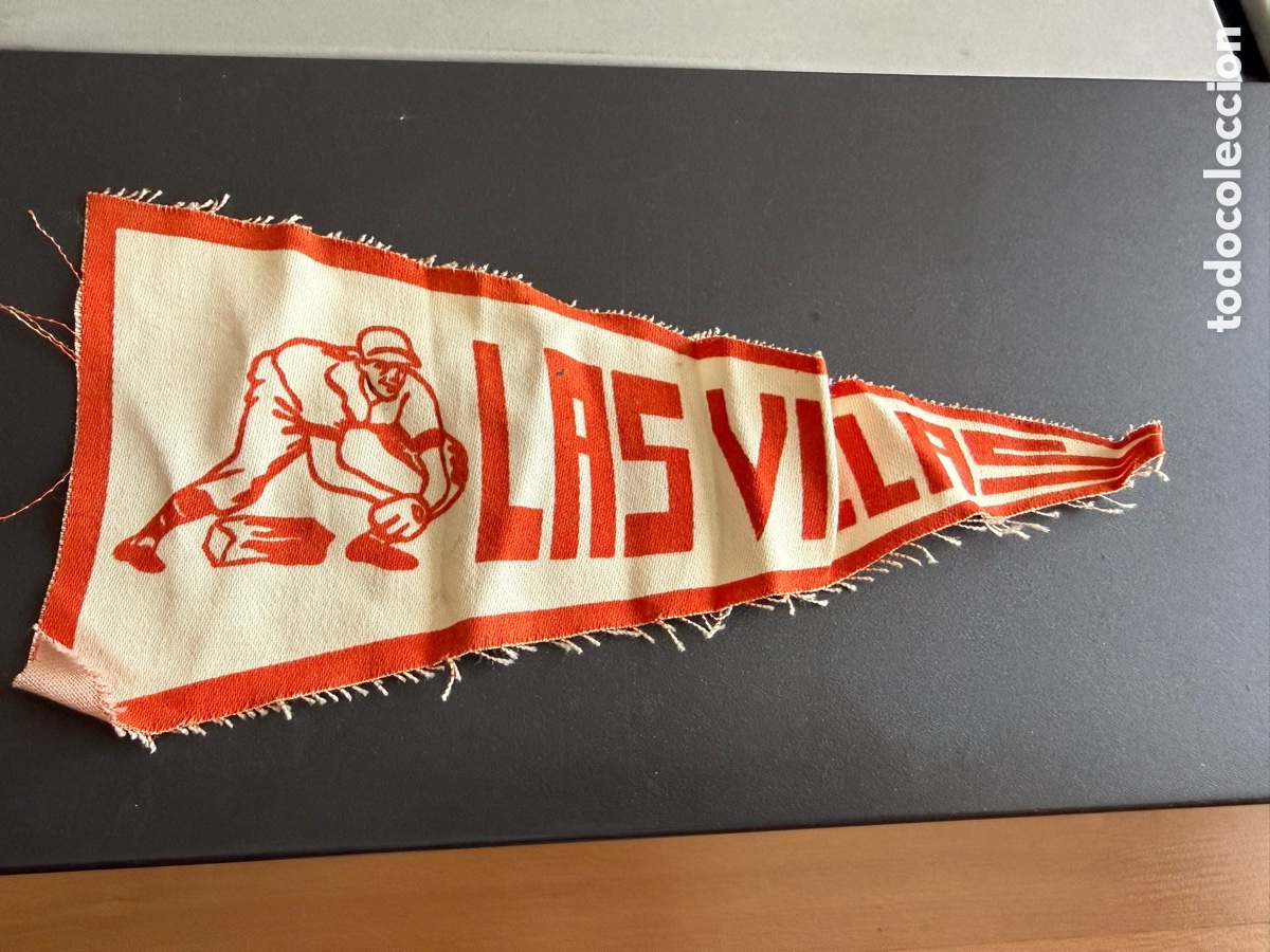 Coleccionismo deportivo: Antiguo BANDER&Iacute;N. B&Eacute;ISBOL. LAS VILLAS 25x11 cm