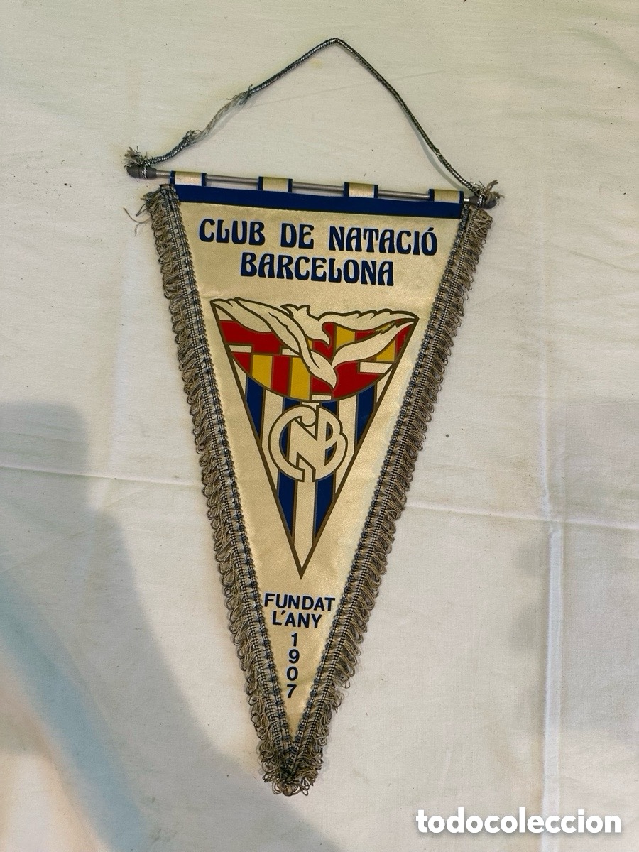 Colecionismo desportivo: Bander&iacute;n Club de Nataci&oacute; Barcelona 1907 vintage nataci&oacute;n