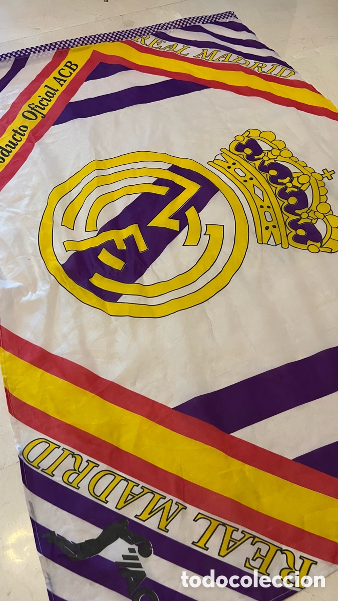 Collezionismo sportivo: ANTIGUA BANDERA REAL MADRID BALONCESTO ACB