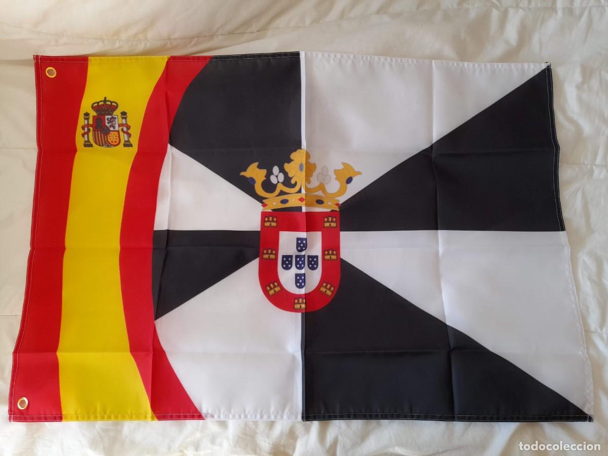 Coleccionismo deportivo: Bandera Ceuta Espa&ntilde;a con escudo