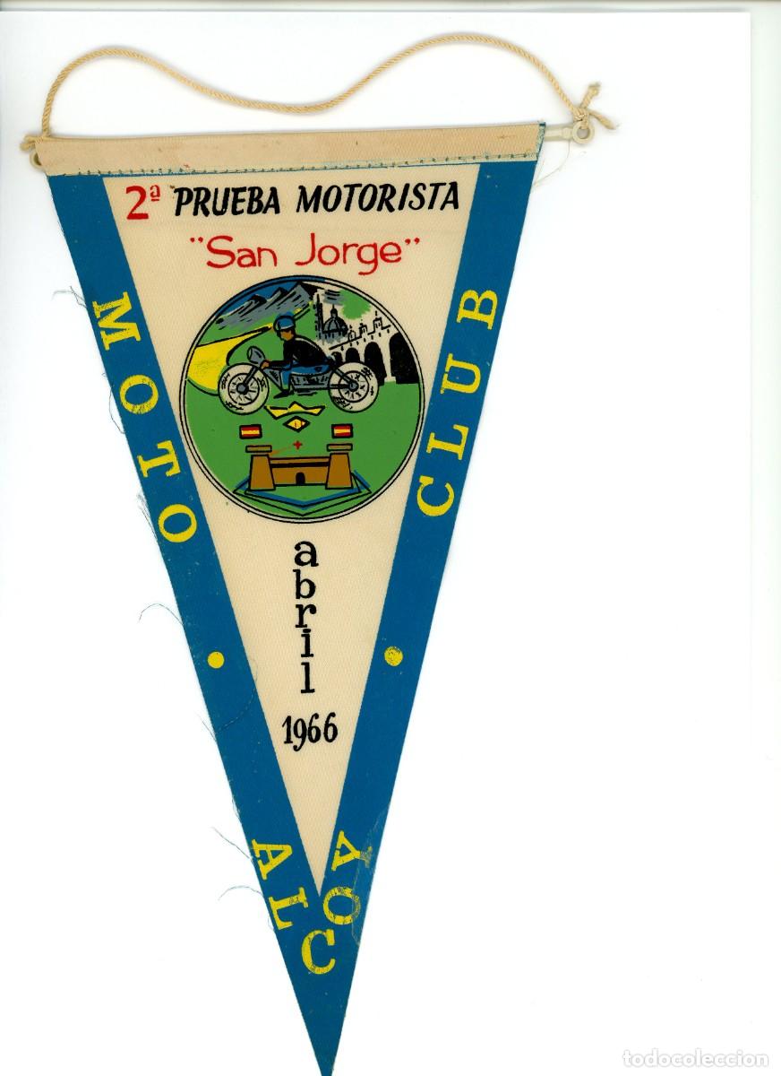 Coleccionismo deportivo: Bander&iacute;n prueba motorista San Jorge 1966 Alcoi