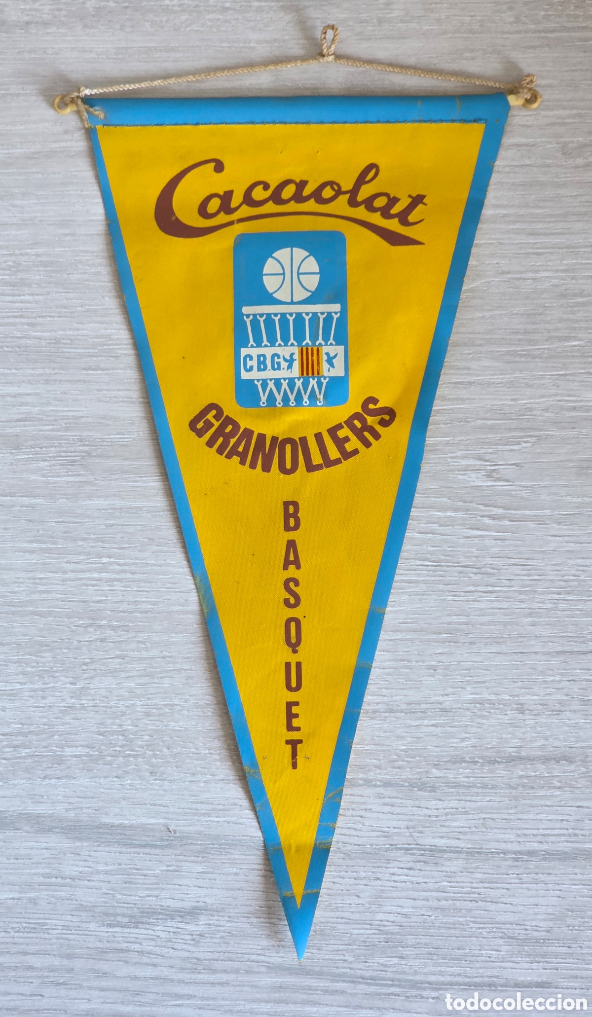Coleccionismo deportivo: Bander&iacute;n Cacaolat Granollers Basquet - ACB Baloncesto Catal&aacute;n - Basket Letona