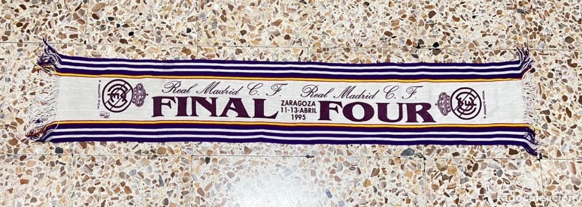 Coleccionismo deportivo: Bufanda REAL MADRID 1995 ZARAGOZA FINAL FOUR BALONCESTO