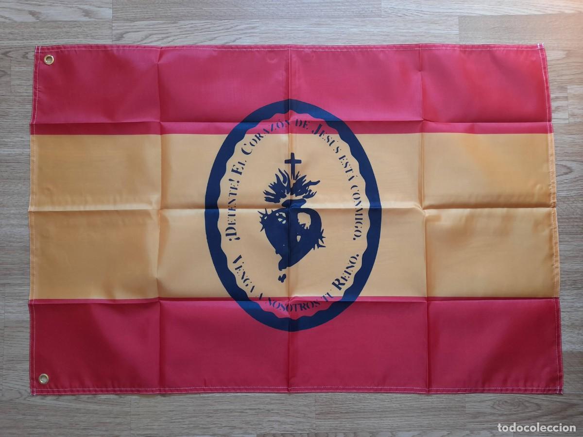Coleccionismo deportivo: Bandera Espa&ntilde;a Detente Sagrado Coraz&oacute;n Bandera Sagrado Coraz&oacute;n