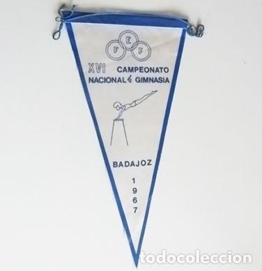 Coleccionismo deportivo: ANTIGUO BANDER&Iacute;N DEL XVI CAMPEONATO NACIONAL DE GIMNASIA - BADAJOZ 1967 FEF - A&Ntilde;OS 60 DEPORTE ESPA&Ntilde;A