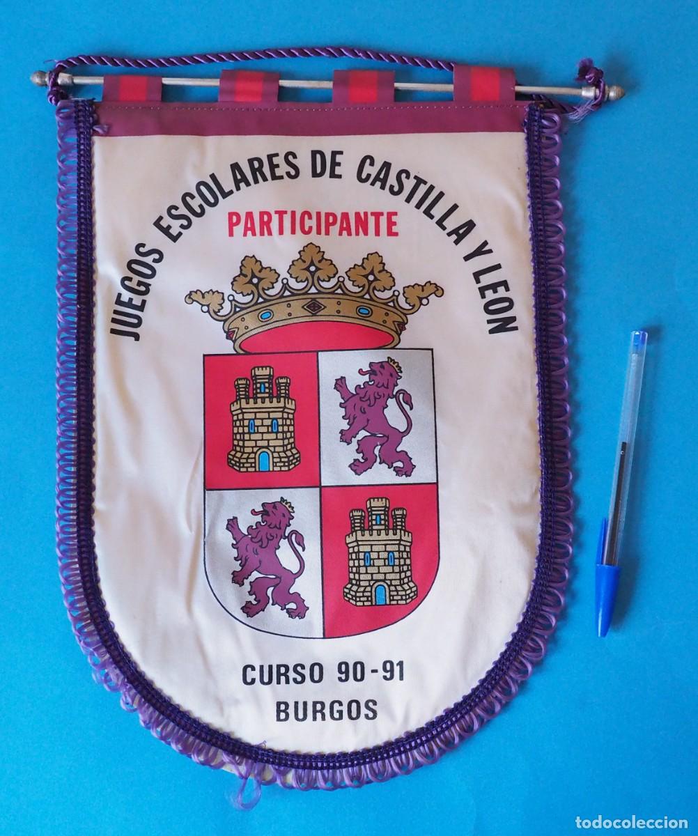 Coleccionismo deportivo: BANDER&Iacute;N DE JUEGOS ESCOLARES DE CASTILLA Y LEON. CURSO 90-91. BURGOS