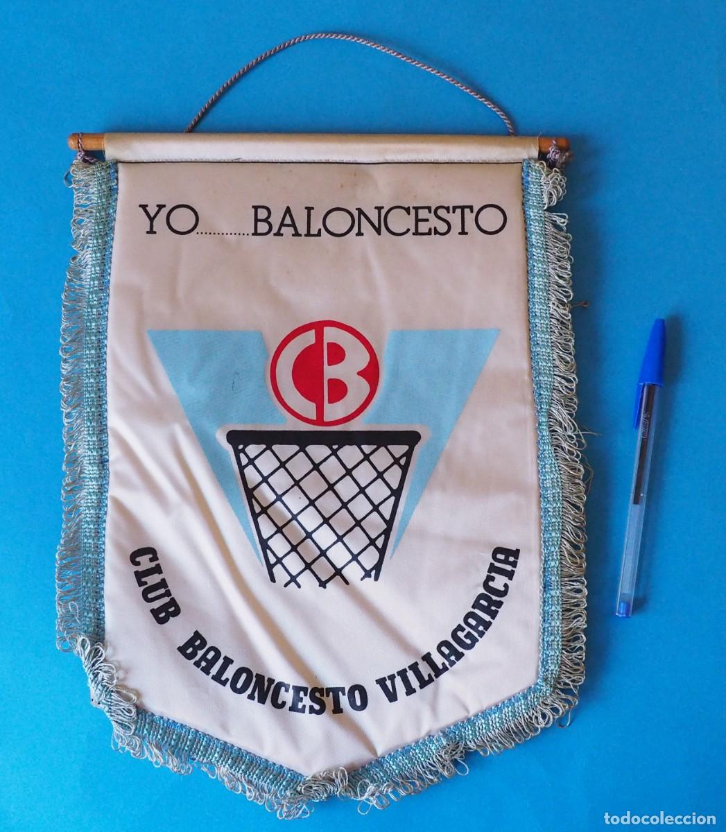Coleccionismo deportivo: Bander&iacute;n del Club Baloncesto Villagarc&iacute;a, de Villagarc&iacute;a de Arosa. Pontevedra, Galicia.