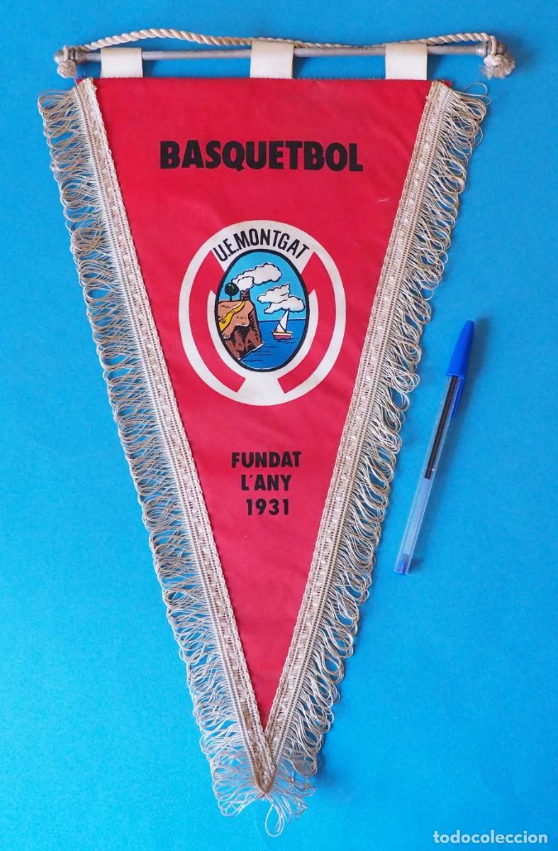 Coleccionismo deportivo: Bander&iacute;n de Baloncesto de la U.E. Montgat (Uni&oacute; Esportiva Montgat), provincia de Barcelona