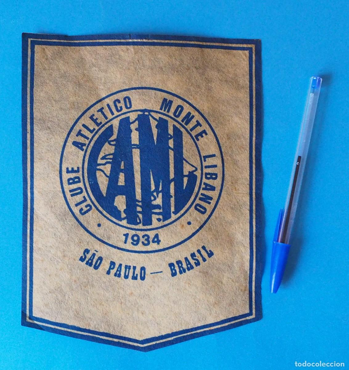 Coleccionismo deportivo: ANTIGUO BANDER&Iacute;N: Clube Atl&eacute;tico Monte L&iacute;bano. S&atilde;o Paulo, Brasil