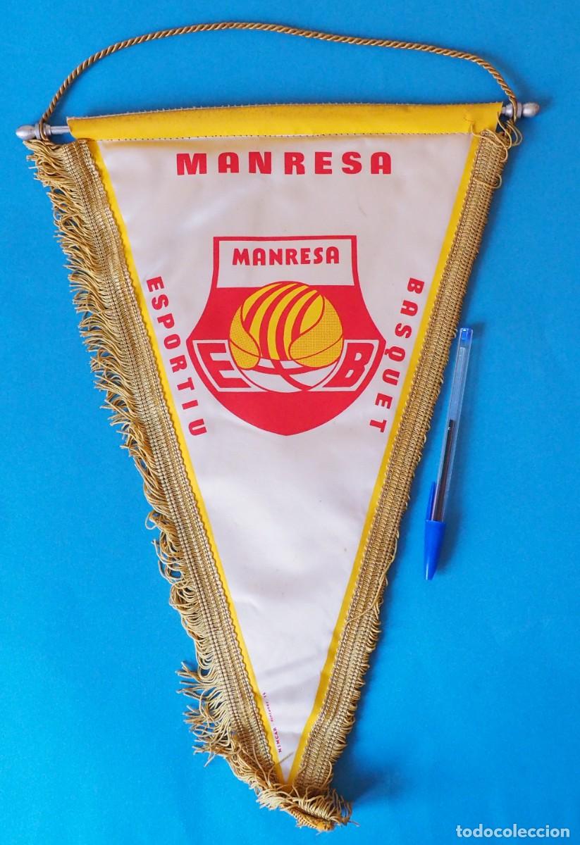 Coleccionismo deportivo: Bander&iacute;n antiguo del Manresa Esportiu B&agrave;squet