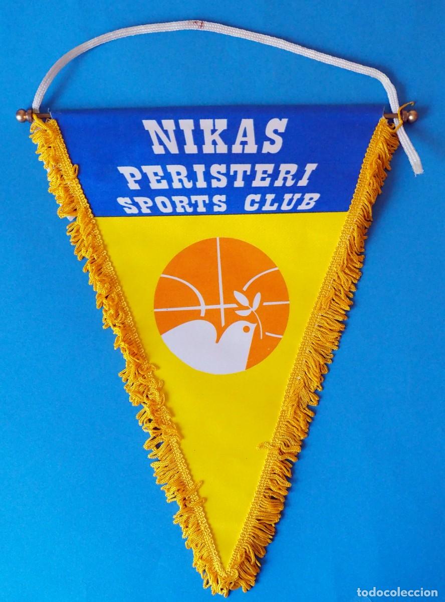 Coleccionismo deportivo: BANDER&Iacute;N de BALONCESTO GRIEGO: NIKAS PERISTERI SPORT'S CLUB. A&Ntilde;OS 90