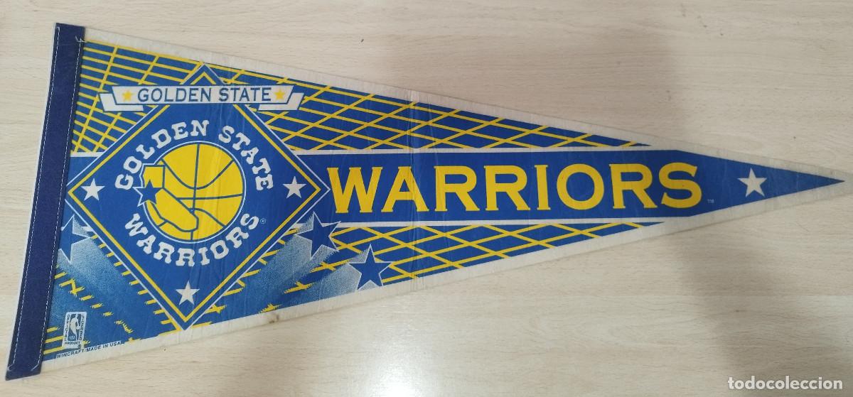 Coleccionismo deportivo: Bander&iacute;n vintage NBA Golden State Warriors WinCraft oficial Made in USA 77 cm