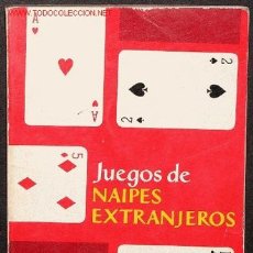 Barajas de cartas: FOURNIER, HERACLIO. LIBRO SOBRE JUEGOS DE NAIPES EXTRANJEROS. 120 PÁGS. 1966, 6ª ED.