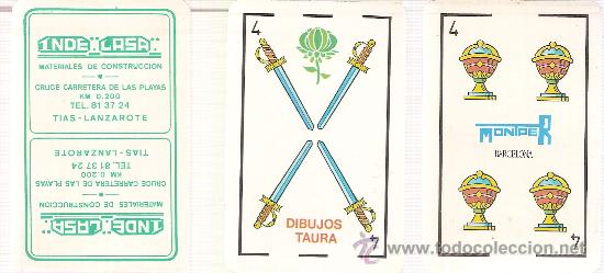 Barajas de cartas: NAIPE DE MONTPER PUBLICITARIO INDE CASA DIBUJOS TAURA