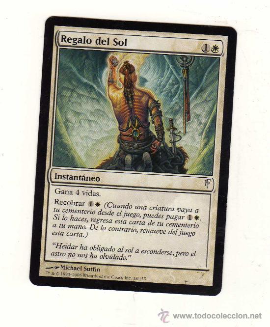 Barajas de cartas: MAGIC THE GATHERING,carta regalo del sol - Foto 1