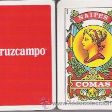 Barajas de cartas: BARAJA ESPAÑOLA Nº 7 NAIPES COMAS CON REVERSO PUBLICITARIO DE CERVEZA CRUZCAMPO.